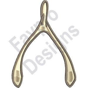 May include: A brown wishbone with a light brown center.