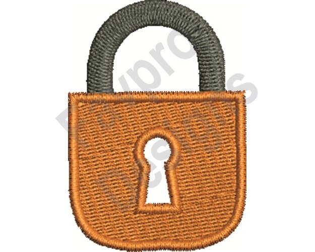Padlock Machine Embroidery Design Etsy