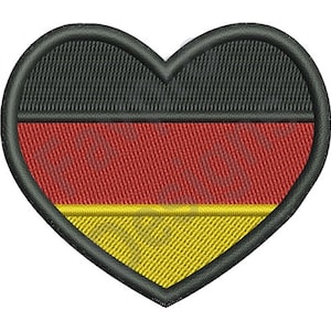 Germany Flag Heart - Machine Embroidery Design