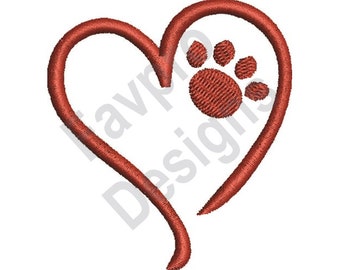 Heart Paw - Diseño de bordado de máquina