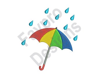 Colorful Umbrella - Machine Embroidery Design