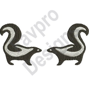 Two Skunks - Machine Embroidery Design