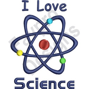 I Love Science - Machine Embroidery Design