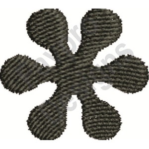 May include: A black, six-pointed star shape with a textured surface.