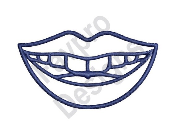 Mouth Outline Machine Embroidery Design - Etsy