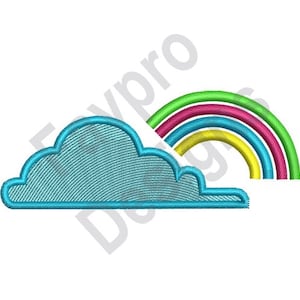 Glowing Rainbow Cloud - Machine Embroidery Design