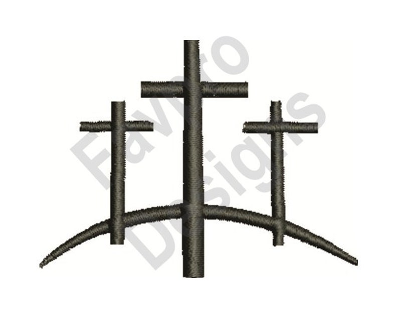 Three Crosses Machine Embroidery Design Etsy