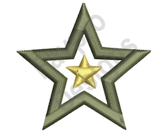 Military Star - Machine Embroidery Design