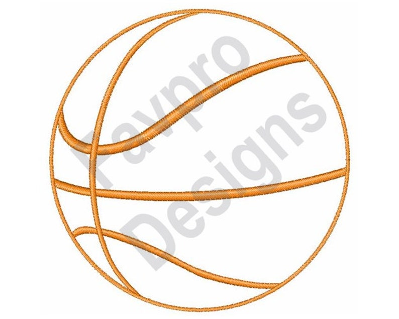 Basketball Outline Machine Embroidery Design Etsy