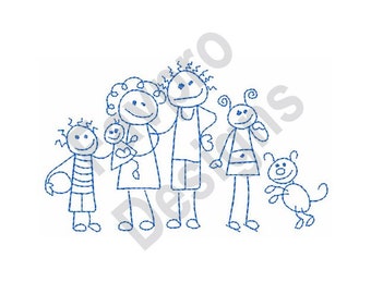 Stick Family - Machine Embroidery Design