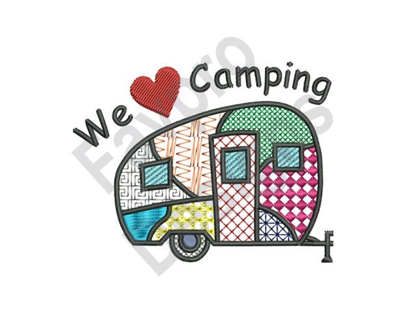 Love Camping Machine Embroidery Design Etsy