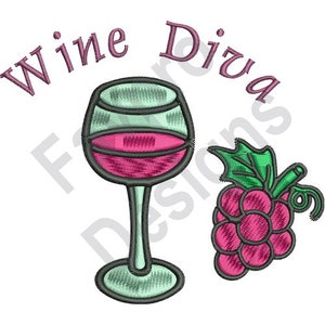 Wine Diva - Machine Embroidery Design