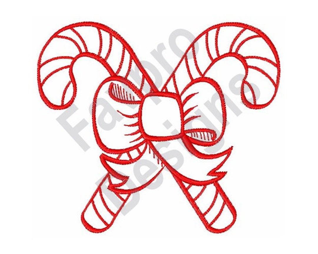 Candy Canes Machine Embroidery Design Etsy