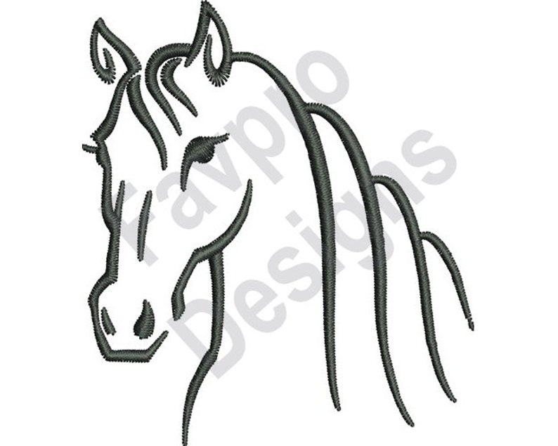 Horse Outline Machine Embroidery Design Etsy Ireland