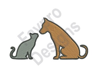 Katze und Hund - Stickdatei für die Stickmaschine