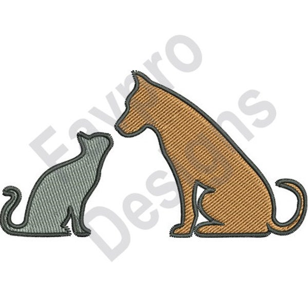 Cat And Dog - Machine Embroidery Design