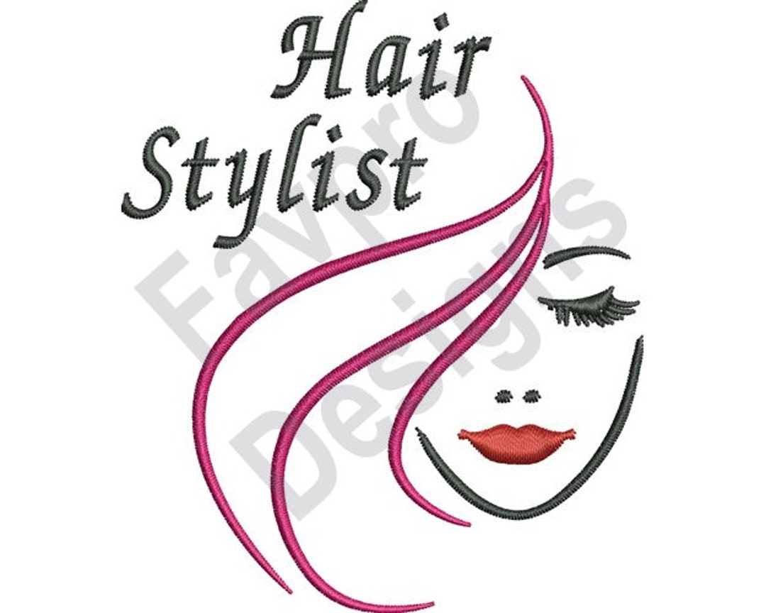 Hair Stylist Machine Embroidery Design Etsy