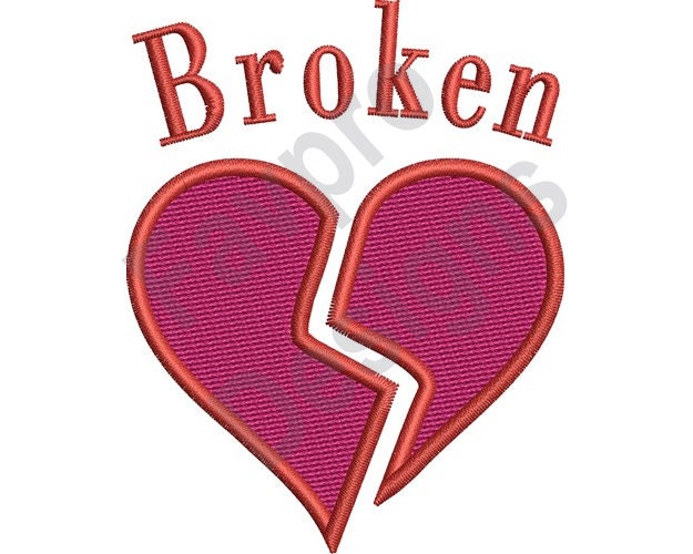 Heart Broken Machine Embroidery Design | Etsy