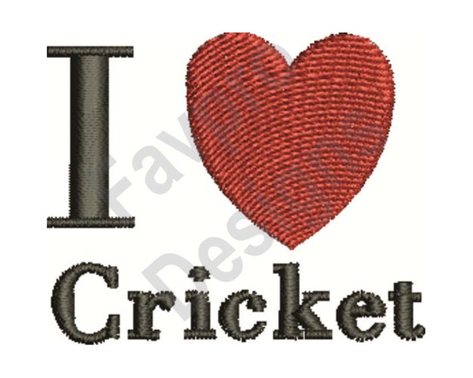 I Love Cricket Machine Embroidery Design Etsy