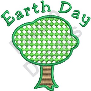 Earth Day Tree - Machine Embroidery Design