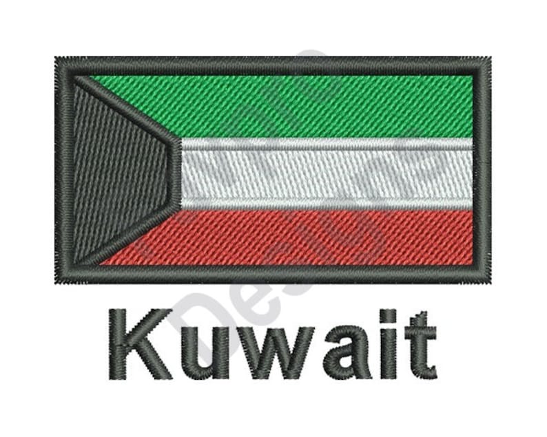 Kuwait Flag Machine Embroidery Design Etsy