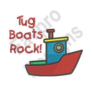 Tug Boats Rock - Machine Embroidery Design