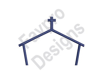 Kirche Umriss - Maschine Stickerei-Design