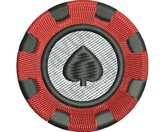 Spade poker chip machine embroidery design  etsy Spade poker chip machine embroidery design  etsy