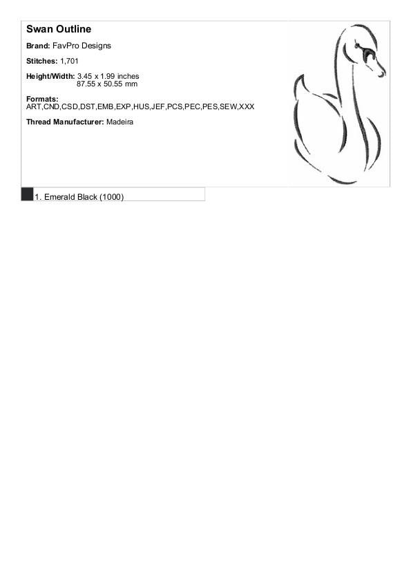 Swan Outline - Machine Embroidery Design - Etsy