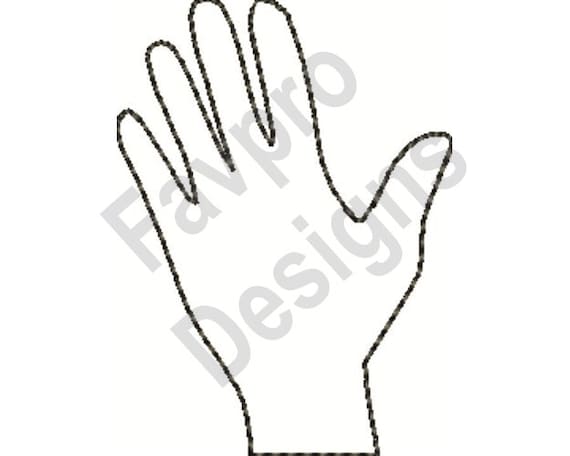 Hand Outline Machine Embroidery Design Etsy