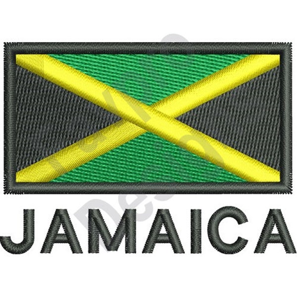 Drapeau de la Jamaïque - motif de broderie Machine