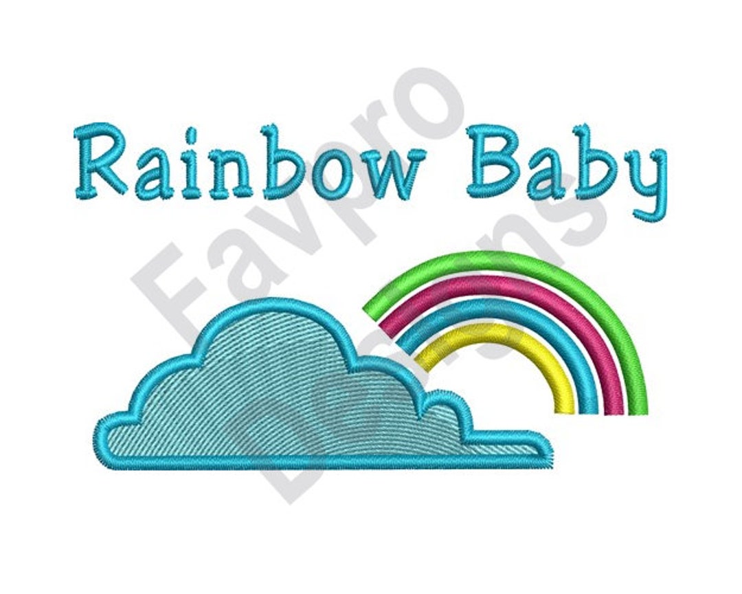 Rainbow Baby Cloud - Machine Embroidery Design - Etsy