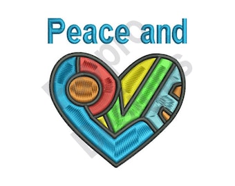 Frieden und Liebe - Maschine Stickerei-Design
