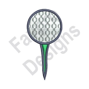 Golf Ball And Tee - Machine Embroidery Design
