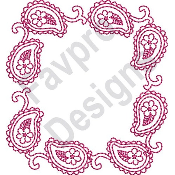 Paisley Frame - Machine Embroidery Design