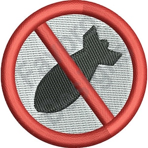 No Bombs - Machine Embroidery Design