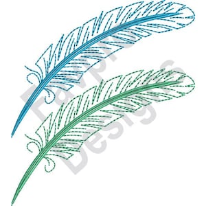 Contorno de la pluma - diseño de máquina del bordado
