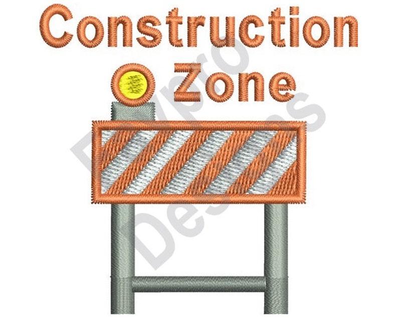Construction Zone - Machine Embroidery Design image 1