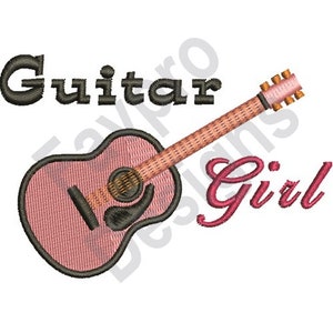 Guitar Girl - Machine Embroidery Design