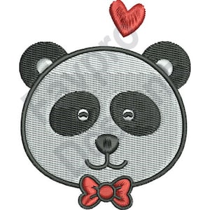 Huggable Panda Heart - Machine Embroidery Design