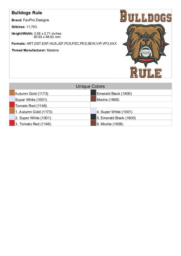 Bulldogs Rule - Machine Embroidery Design - Etsy