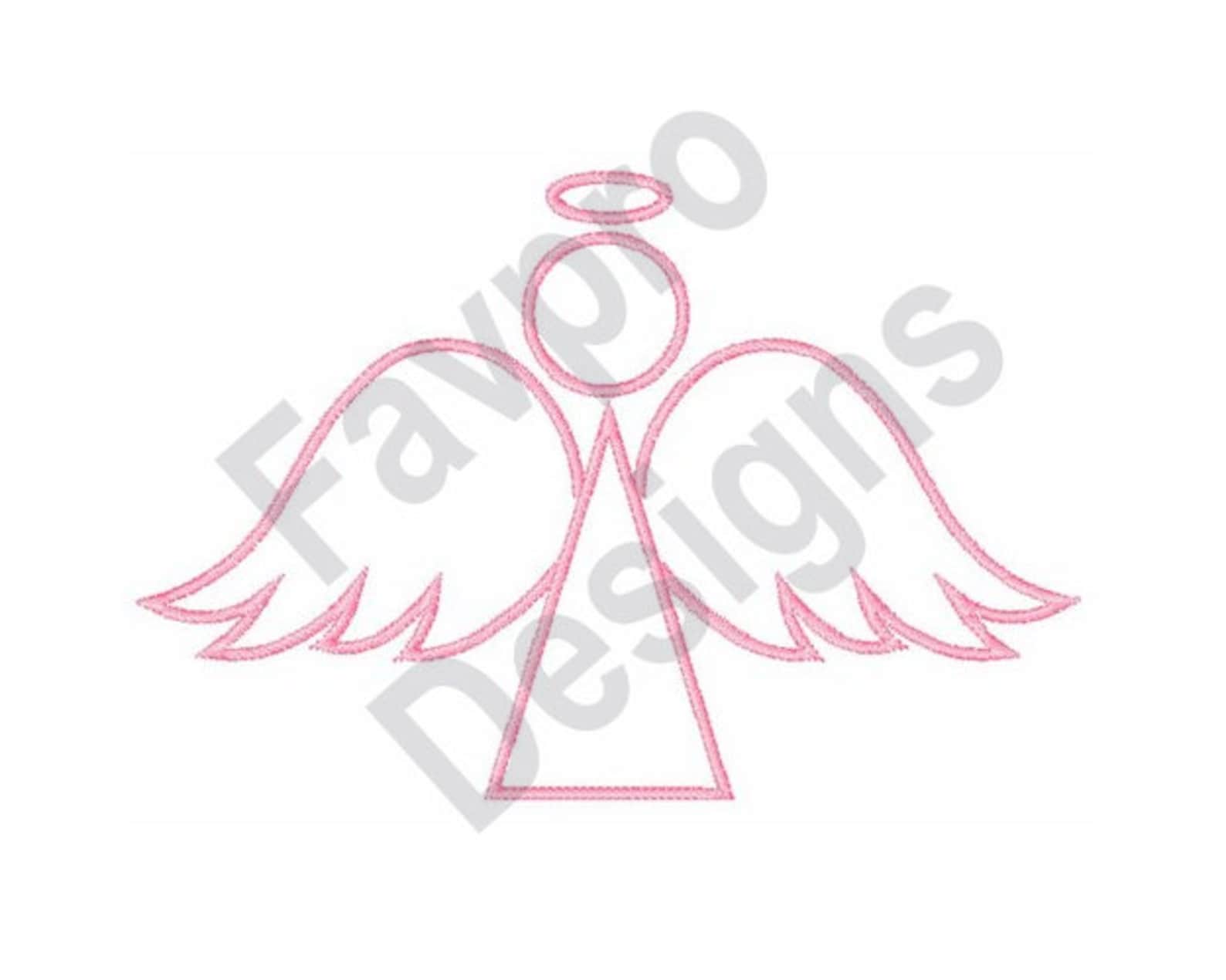 Angel Outline Machine Embroidery Design Etsy Outline angel embroidery machine