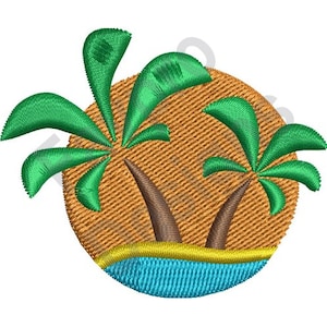 Island Scene - Machine Embroidery Design