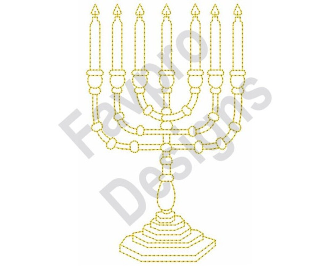 Menorah Outline - Machine Embroidery Design - Etsy