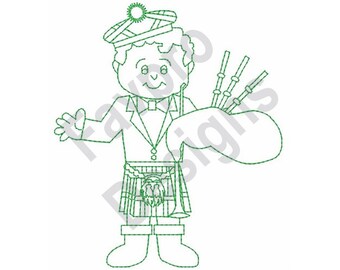 Bagpipper Outline - Machine Embroidery Design