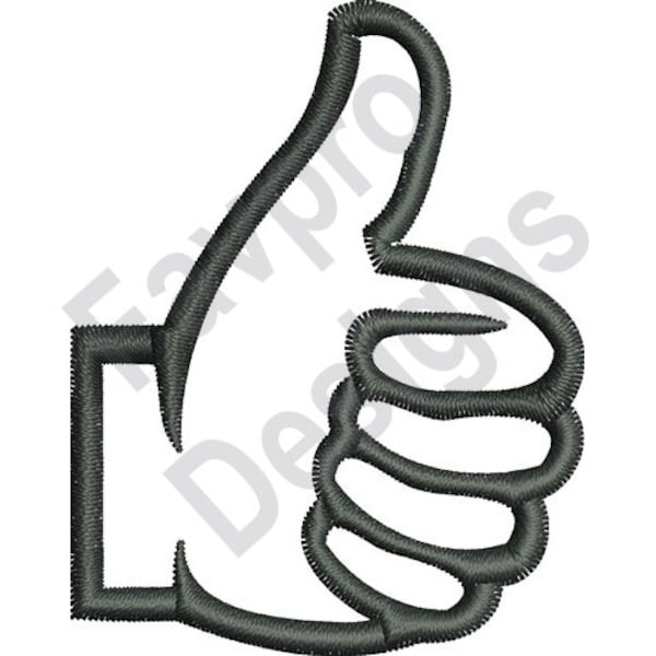 Thumbs Up Outline - Machine Embroidery Design