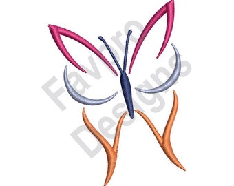 Colorful Butterfly Outline - Machine Embroidery Design