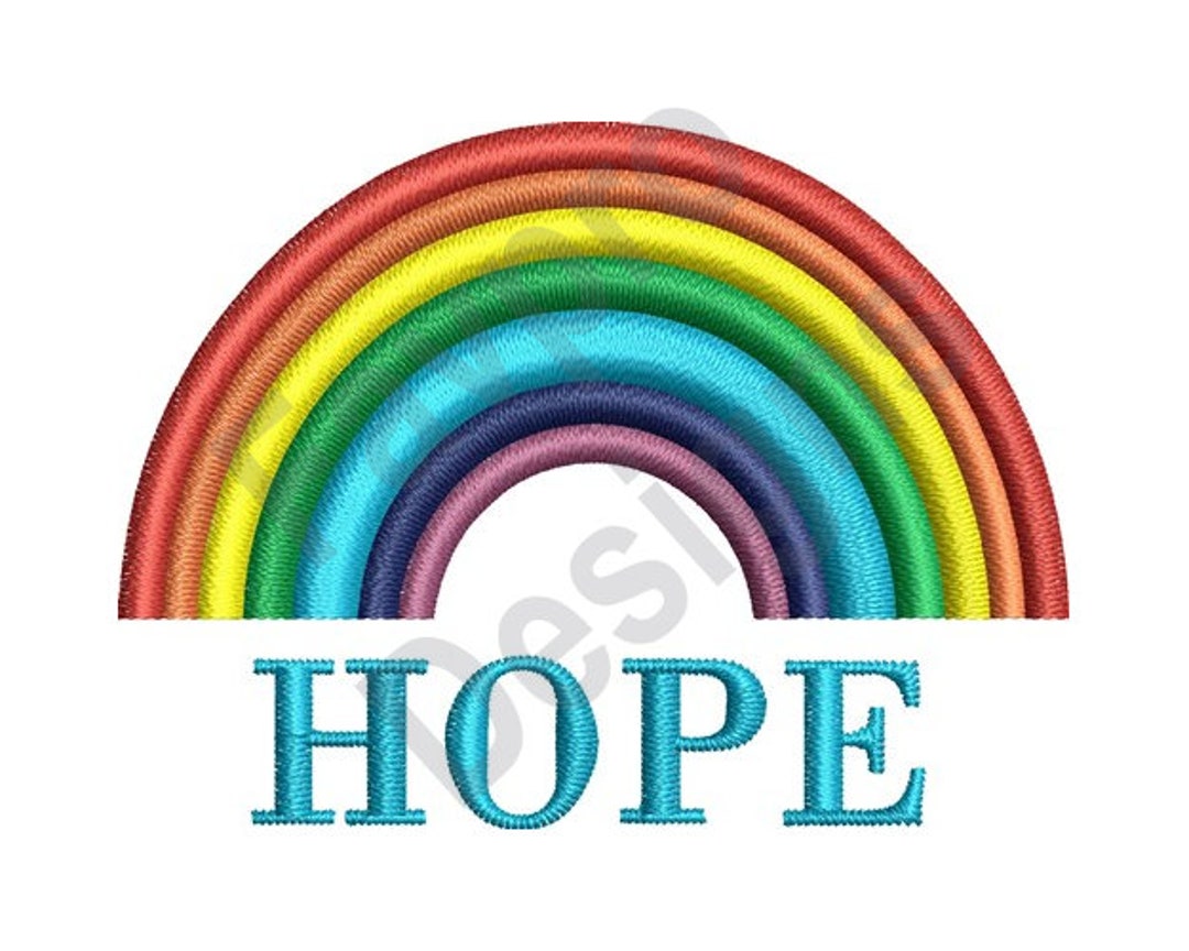 Hope Rainbow - Machine Embroidery Design - Etsy