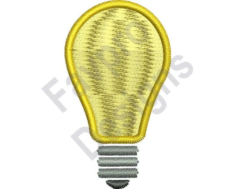 Light Bulb Machine Embroidery Design Etsy