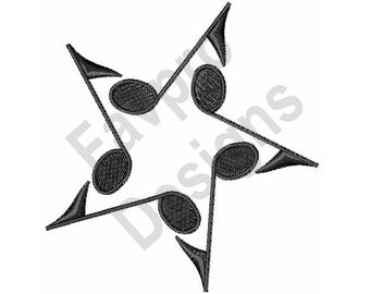 Estrella de la música Nota - diseño de máquina del bordado